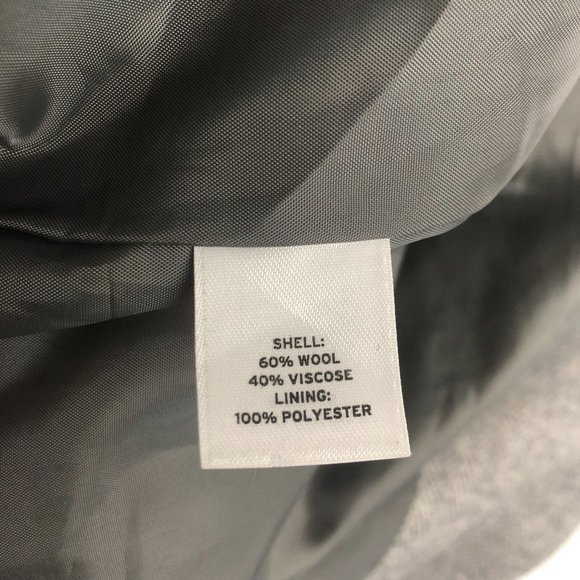 Halogen Women's Size Medium Grey Wool Blend Cropped 2 Button Herringbone Jacket - Picture 8 of 9